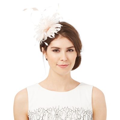 Light pink feather band fascinator